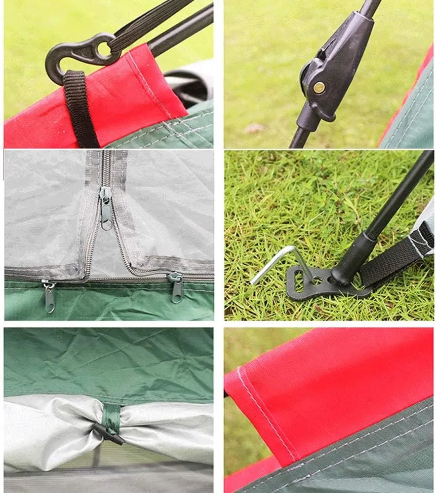 Tent Family Camping Tent Large Waterproof Pop Up Tents 5-8 Person Room Cabin Tent Instant Setup with Sun Shade Automatic Aluminum Pole (Color : Blue) (Blue One Size)