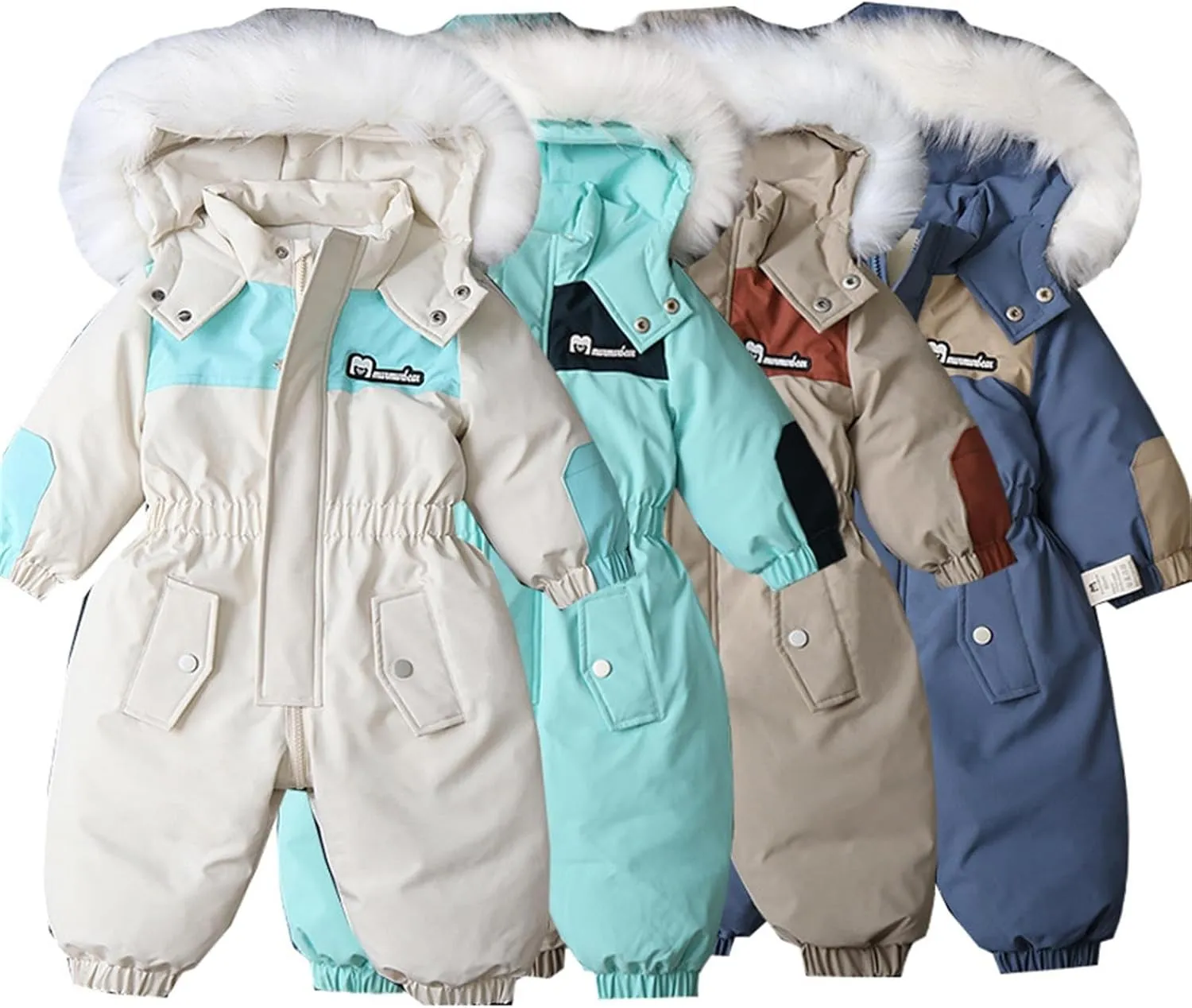 Toddler Baby Snowsuit Boys Girls Warm Winter Coat Infant Hoodie Jumpsuit Romper Ski Suits Puffer Jackets Outerwear