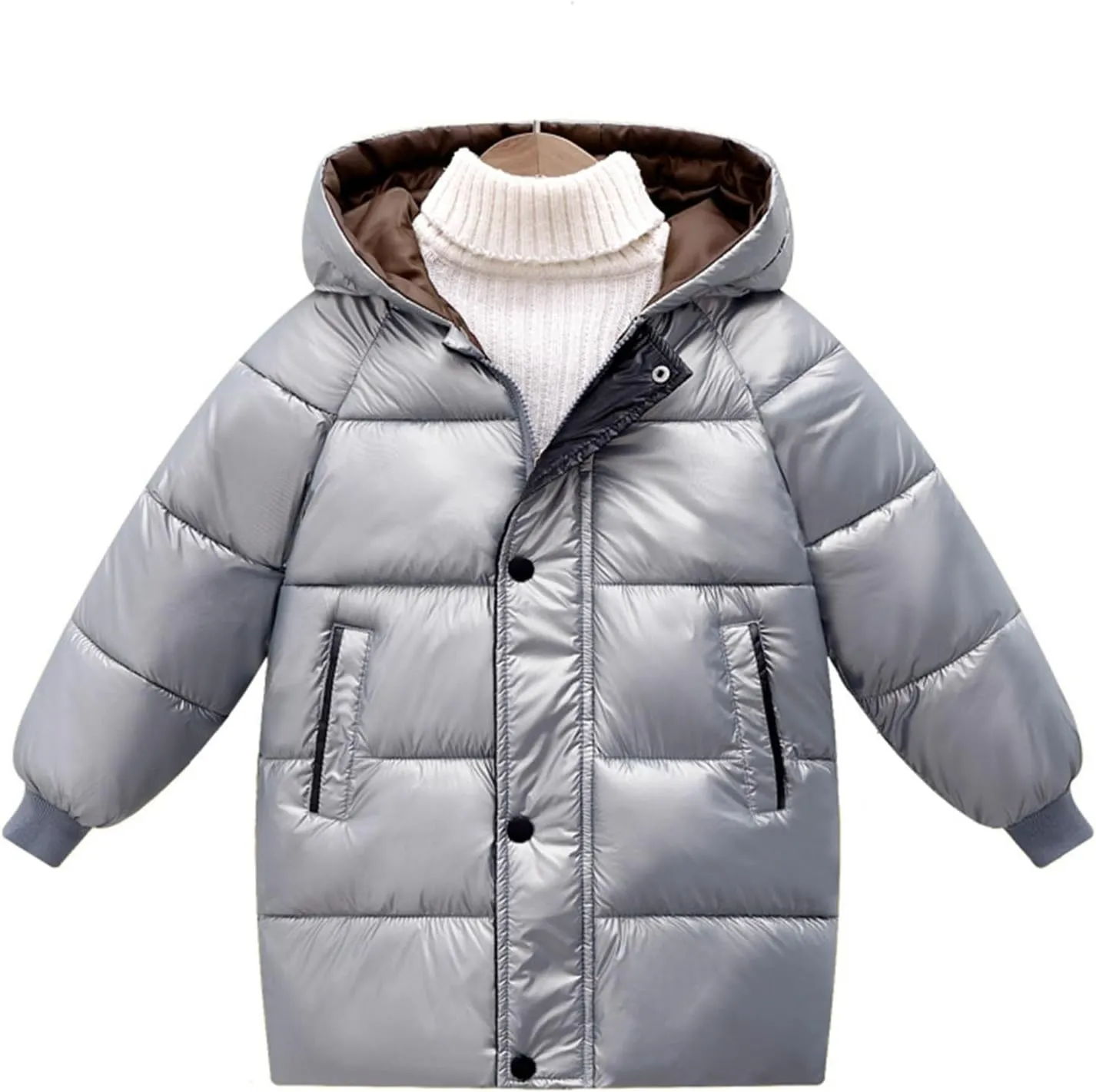 Toddler Boys Girls Long Puffer Jacket Warm Quilted Puffer Bubble Coat Insulated Winter Girls Warm up Pants Zipper Leg