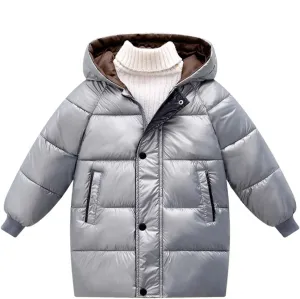 Toddler Boys Girls Long Puffer Jacket Warm Quilted Puffer Bubble Coat Insulated Winter Girls Warm up Pants Zipper Leg