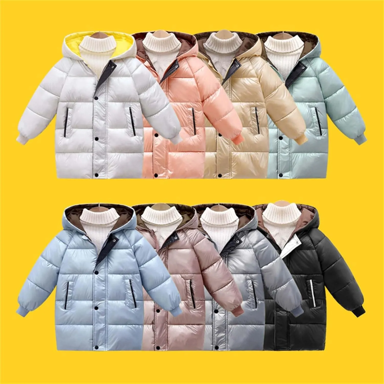Toddler Boys Girls Long Puffer Jacket Warm Quilted Puffer Bubble Coat Insulated Winter Girls Warm up Pants Zipper Leg
