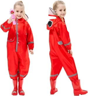 Toddler Rain Suit Baby Rain Suit with Hood Waterproof Coverall One Piece Rain Suit Kids(3-10 Years)