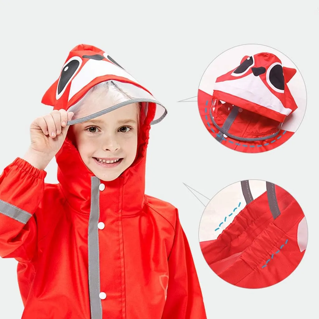 Toddler Rain Suit Baby Rain Suit with Hood Waterproof Coverall One Piece Rain Suit Kids(3-10 Years)