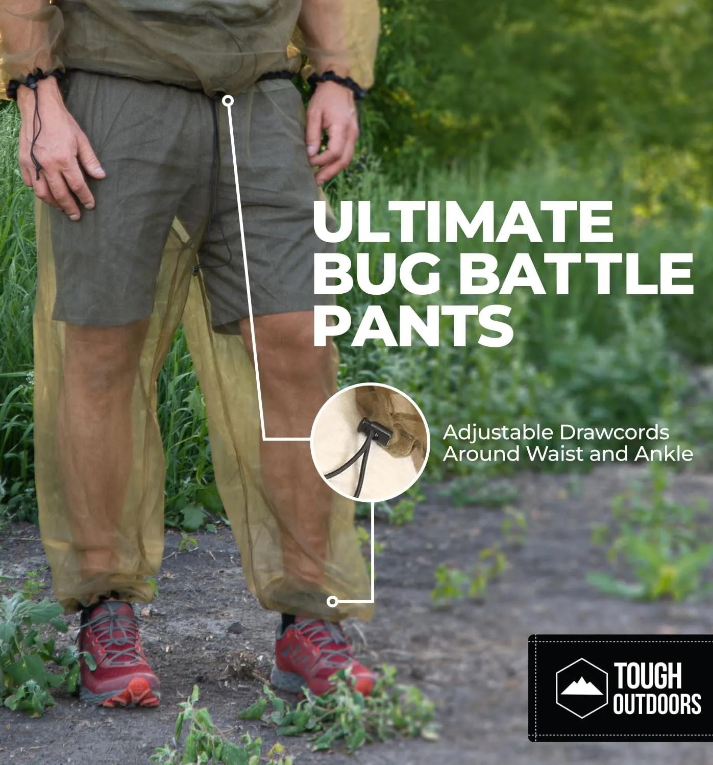 Tough Outdoors Mosquito Jacket - Bug Jacket with Hood for Men and Women - Mosquito Net Jacket for Gardening & Outdoor Protection from Bugs, Flies, Gnats - Green/Jacket Only, Small-Medium