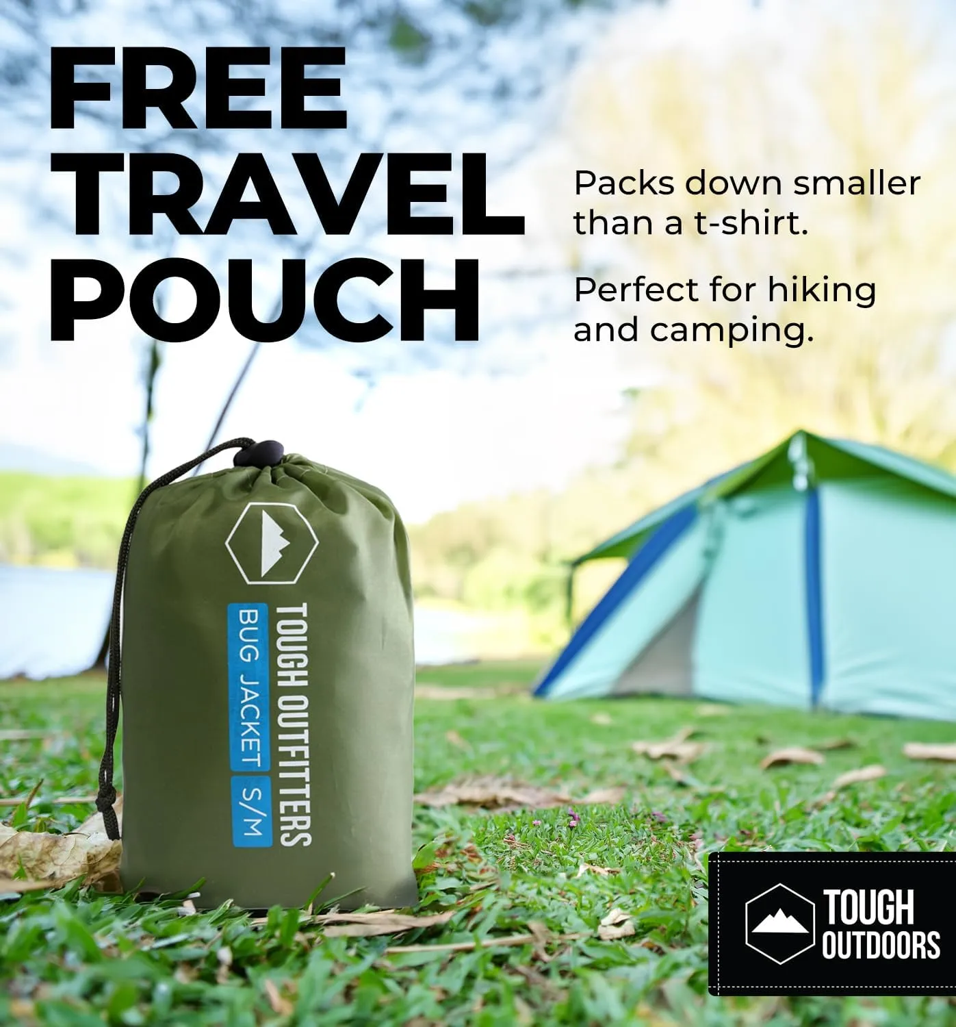 Tough Outdoors Mosquito Jacket - Bug Jacket with Hood for Men and Women - Mosquito Net Jacket for Gardening & Outdoor Protection from Bugs, Flies, Gnats - Green/Jacket Only, Small-Medium