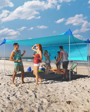 TOURIT Beach Tent Sun Shelter 11x11ft, UPF50  Protection Beach Canopy Tent Sun Shade with Windproof Design, Outdoor Canopy for Camping, Fishing, Backyard, Green