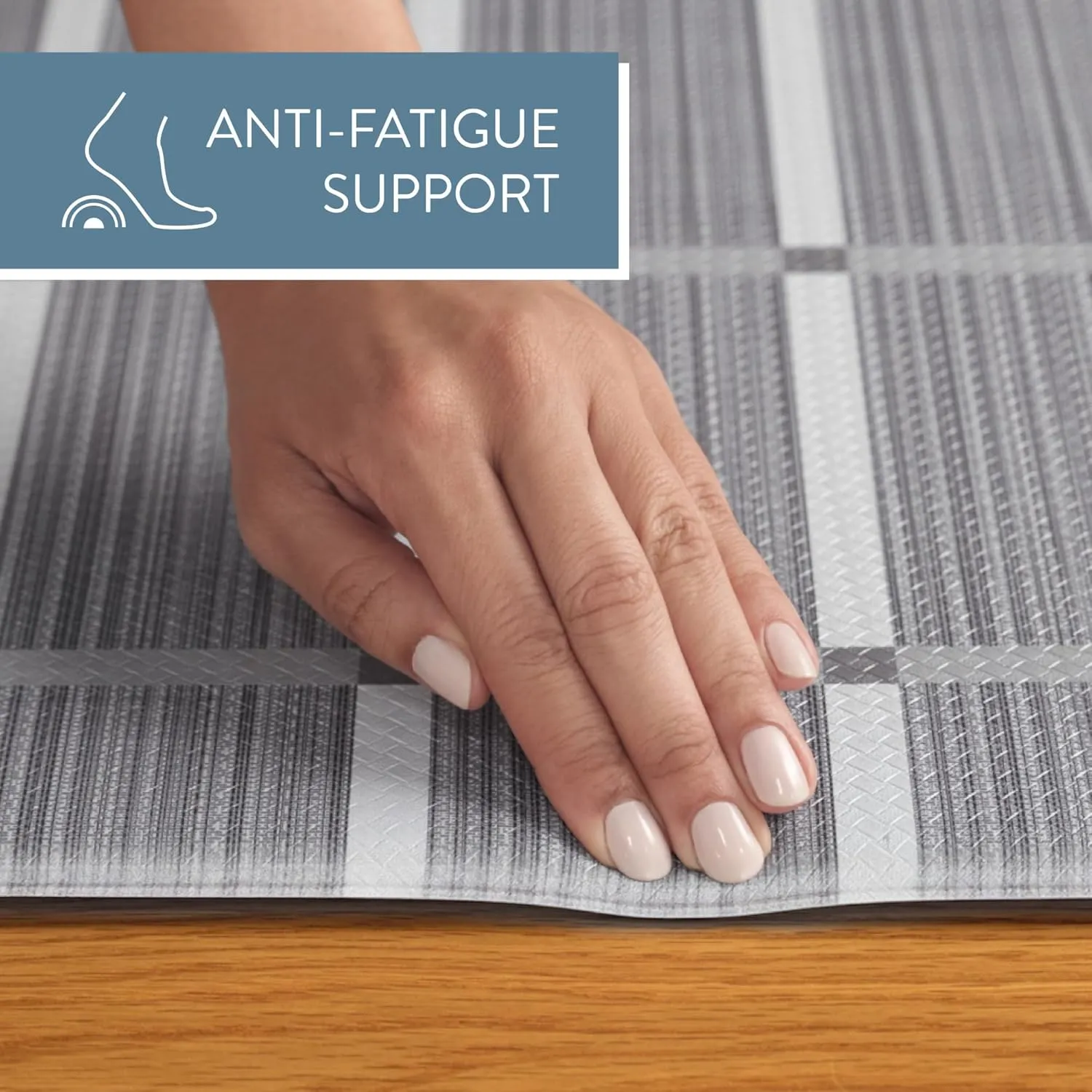TOWN & COUNTRY BASICS Comfort Plus Windowpane Plaid Anti Fatigue Comfort Mat, Kitchen Runner Mat, Standing Desk Mat, Dorm Room Rug, Non-Slip Backing, Red, 18"x55"