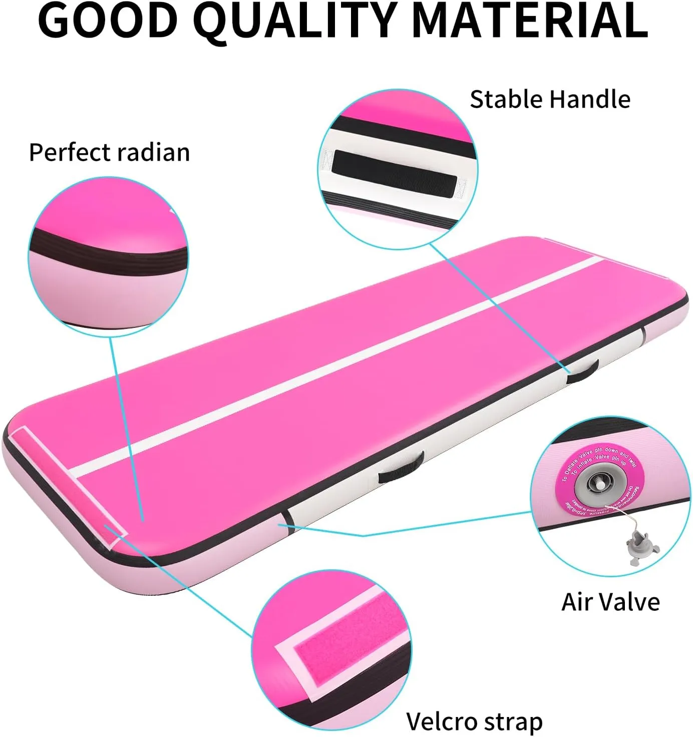 Tumble Track, Inflatable Tumbling Mat,Tumble Track Mats for Gymnastics, and Tumble Track with 8 Inches Thickness for Home, Training, Cheerleading, Yoga, Water with Pump