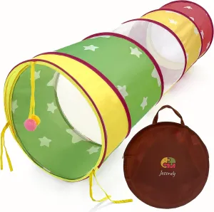 Tunnel Toy for Toddlers - Baby Play Crawl Through Tunnel Tube of Fun - Pop-up Collapsible Colorful Tent for Kids Activity Hide-Seek Adventure Indoor and Outdoor