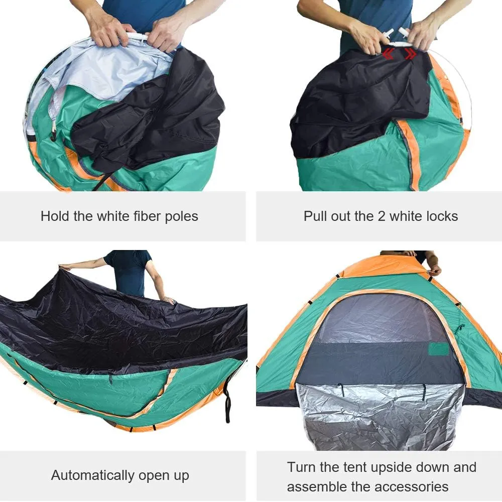 Ubon 2/3 Person Lightweight Instant Pop Up Indoor Outdoor Backyard Tent for Camping Backpacking