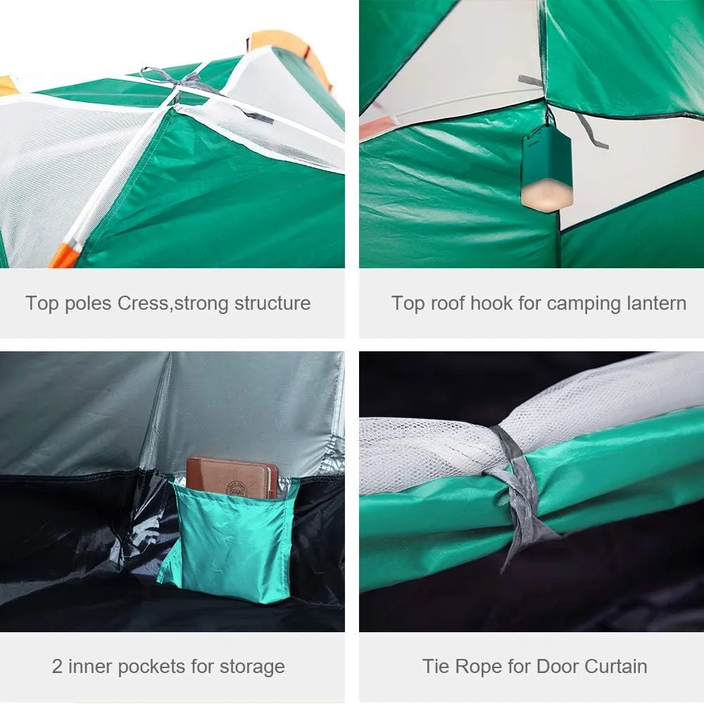 Ubon 2/3 Person Lightweight Instant Pop Up Indoor Outdoor Backyard Tent for Camping Backpacking