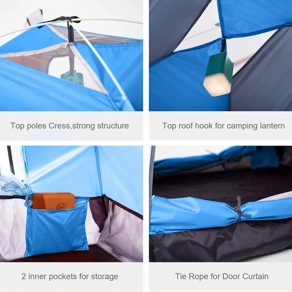 Ubon 2/3 Person Lightweight Instant Pop Up Indoor Outdoor Backyard Tent for Camping Backpacking