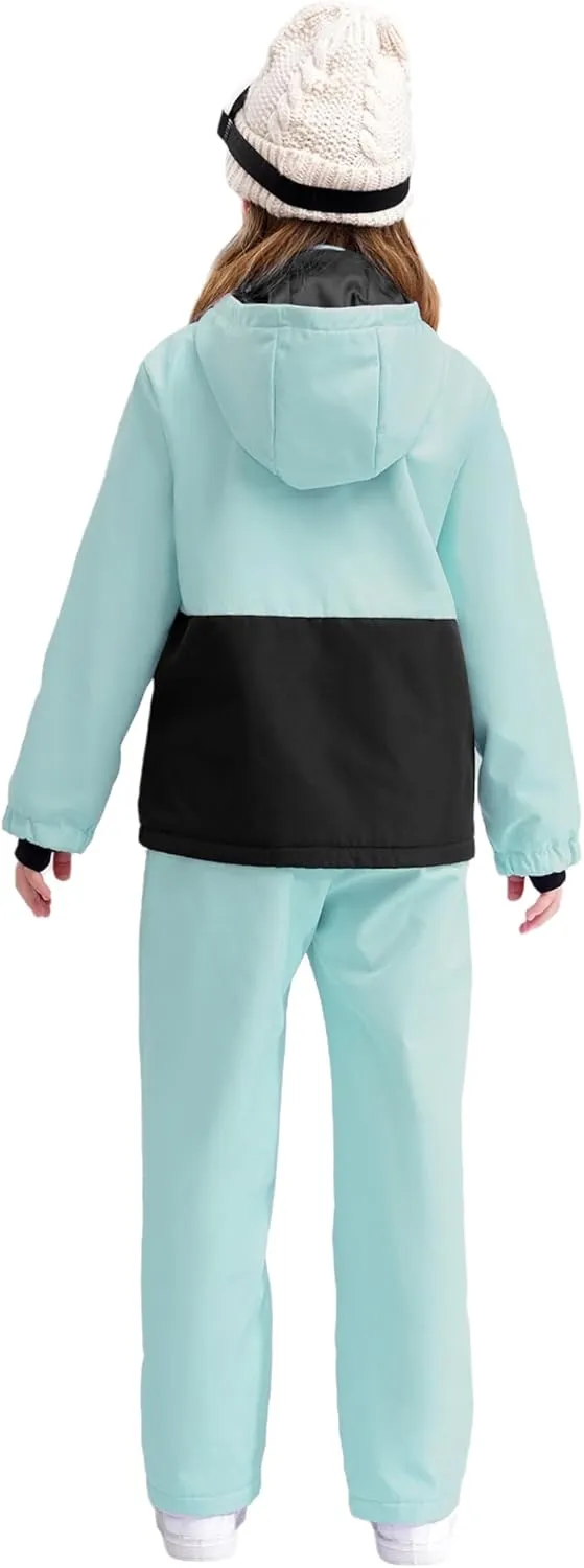 Unisex Kids Snowsuit Waterproof Winter Jacket And Pants with Pocket Ski Suit for Snowboarding Skiing