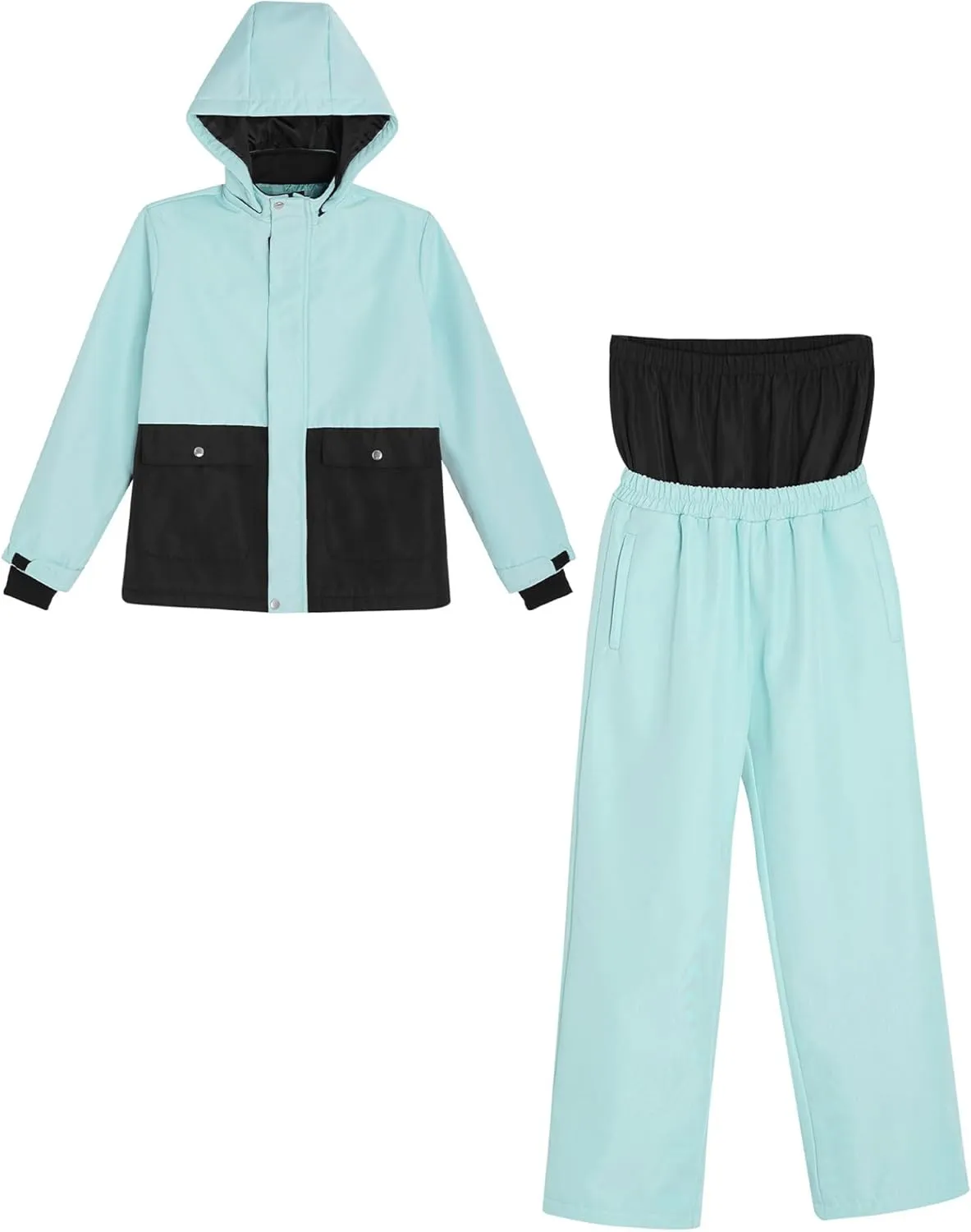 Unisex Kids Snowsuit Waterproof Winter Jacket And Pants with Pocket Ski Suit for Snowboarding Skiing