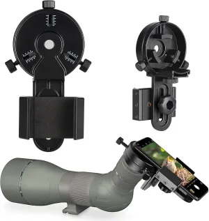 Upgrade Smartphone Scope Adapter Spotting Scope Phone Adapter - Telescope Phone Mount for Spotting Scopes & Binoculars & Monocular & Telescope & Microscope