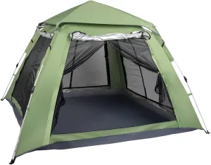 Vasitelan Pop Up Camping Tent, 4 Person Dome Tent, Outdoor Camp Tent for Camping, Festivals, Backyard