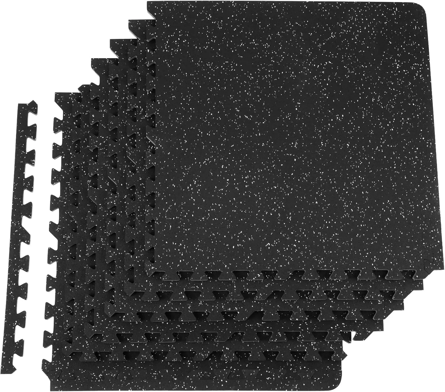 VEVOR 6PCS 0.56 inch Thick Gym Floor Mats, 24" x 24" EVA Foam & Rubber Top Interlocking Workout Floor Mats with 24 sq.ft Coverage, Waterproof Exercise Puzzle Flooring for Gym, Home, Garage, Basement