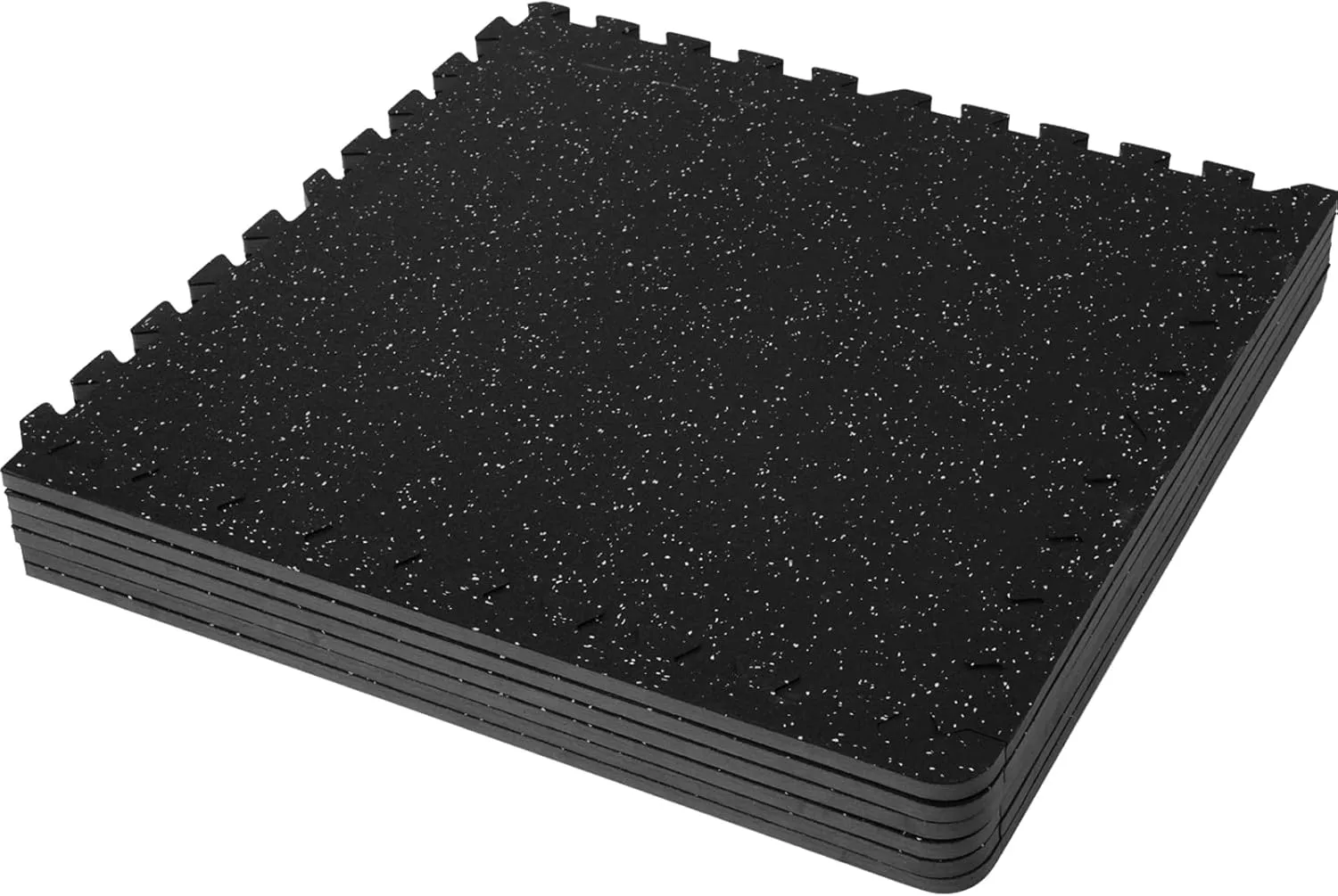 VEVOR 6PCS 0.56 inch Thick Gym Floor Mats, 24" x 24" EVA Foam & Rubber Top Interlocking Workout Floor Mats with 24 sq.ft Coverage, Waterproof Exercise Puzzle Flooring for Gym, Home, Garage, Basement