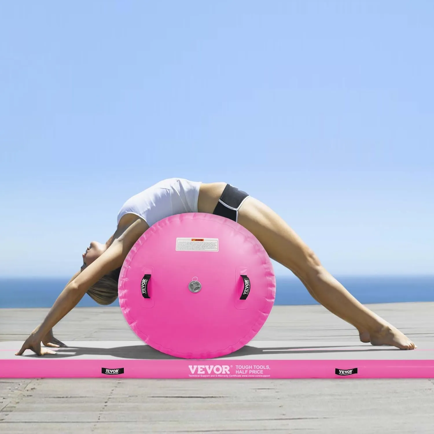 VEVOR Gymnastics Air Mat, Inflatable Track with Electric Pump, Training Mats for Home Use/Gym/Yoga/Cheerleading/Beach/Park/Water