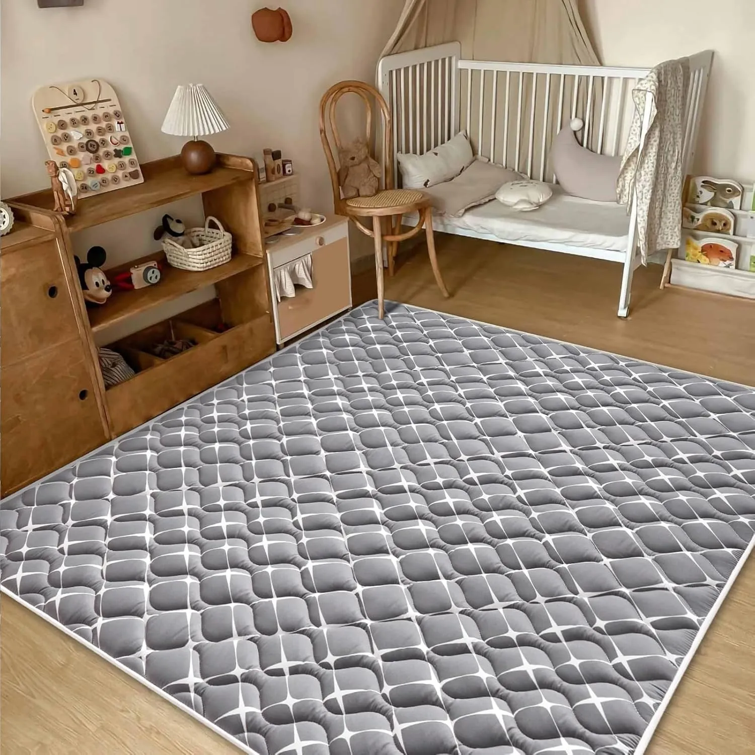 Vibe bear Baby Play Mat 79" X 71", Premium Thicker Foam One-Piece Crawling Mat, Extra Large Anti- Slip Crawling Mat Activity Playmats for Babies,Toddlers, Infants, Play & Tummy Time