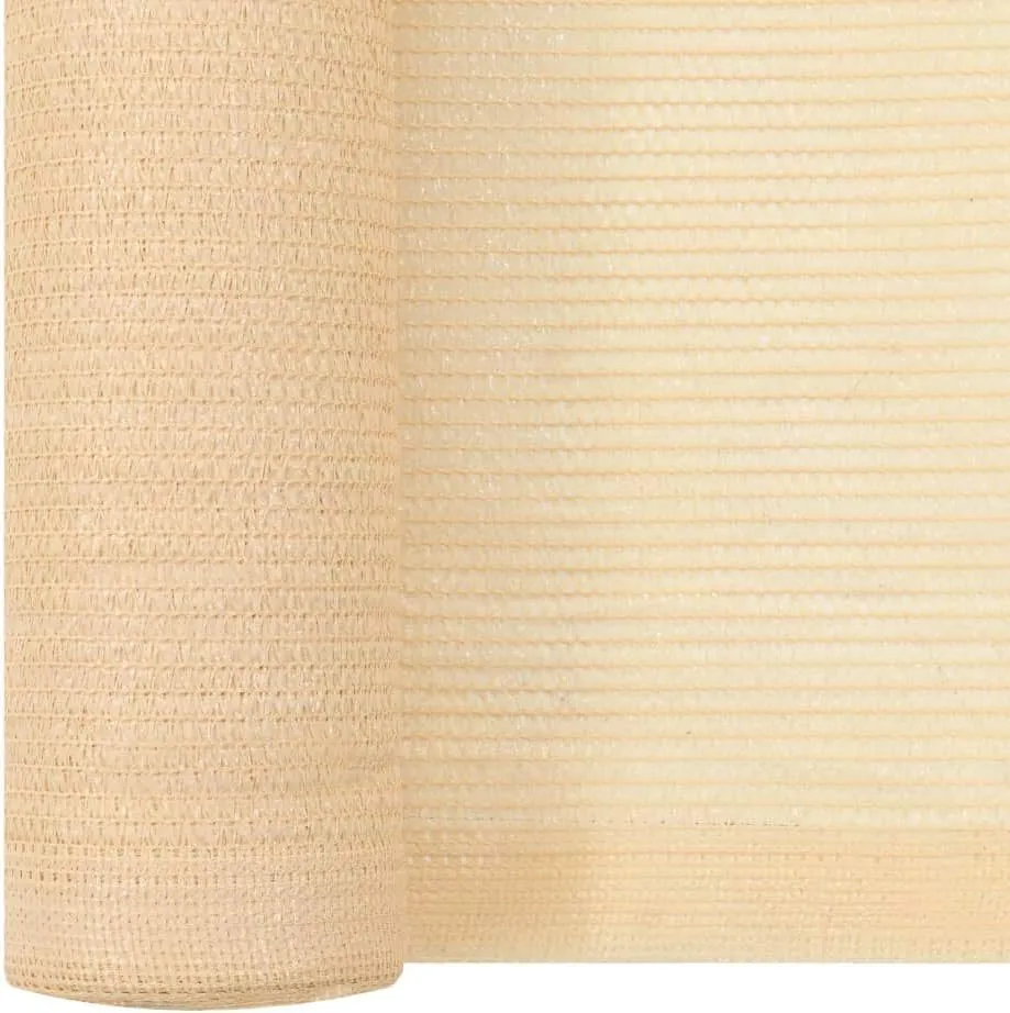 vidaXL Beige Balcony Screen | High-Density Polyethylene (HDPE) | UV-Proof Outdoor Privacy Net for Garden and Patio | Breathable and Flexible Design | Size: 3.3'x164
