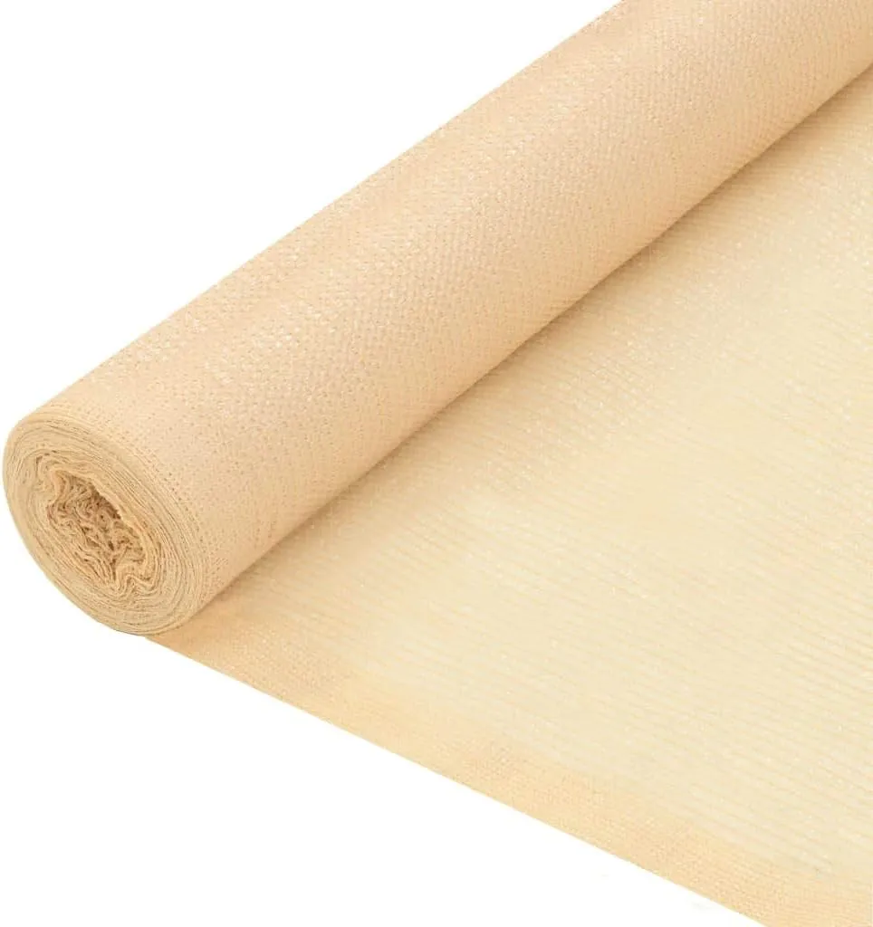 vidaXL Beige Balcony Screen | High-Density Polyethylene (HDPE) | UV-Proof Outdoor Privacy Net for Garden and Patio | Breathable and Flexible Design | Size: 3.3'x164