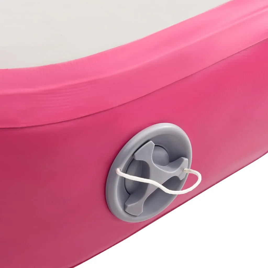 vidaXL Inflatable Gymnastics Mat with Pump 400x100x15 cm PVC Pink