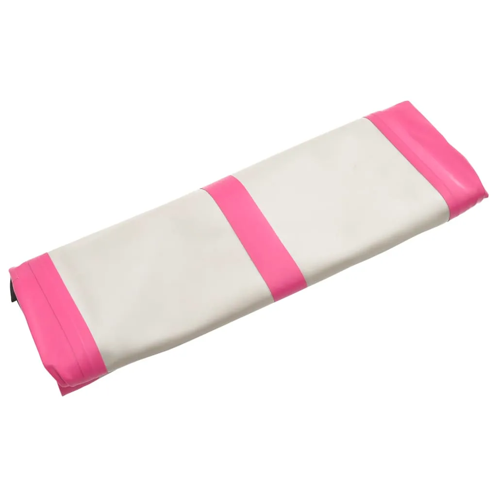 vidaXL Inflatable Gymnastics Mat with Pump 400x100x15 cm PVC Pink