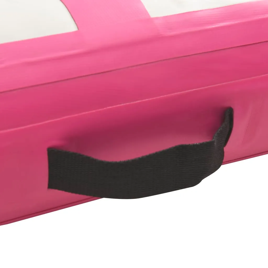vidaXL Inflatable Gymnastics Mat with Pump 400x100x15 cm PVC Pink