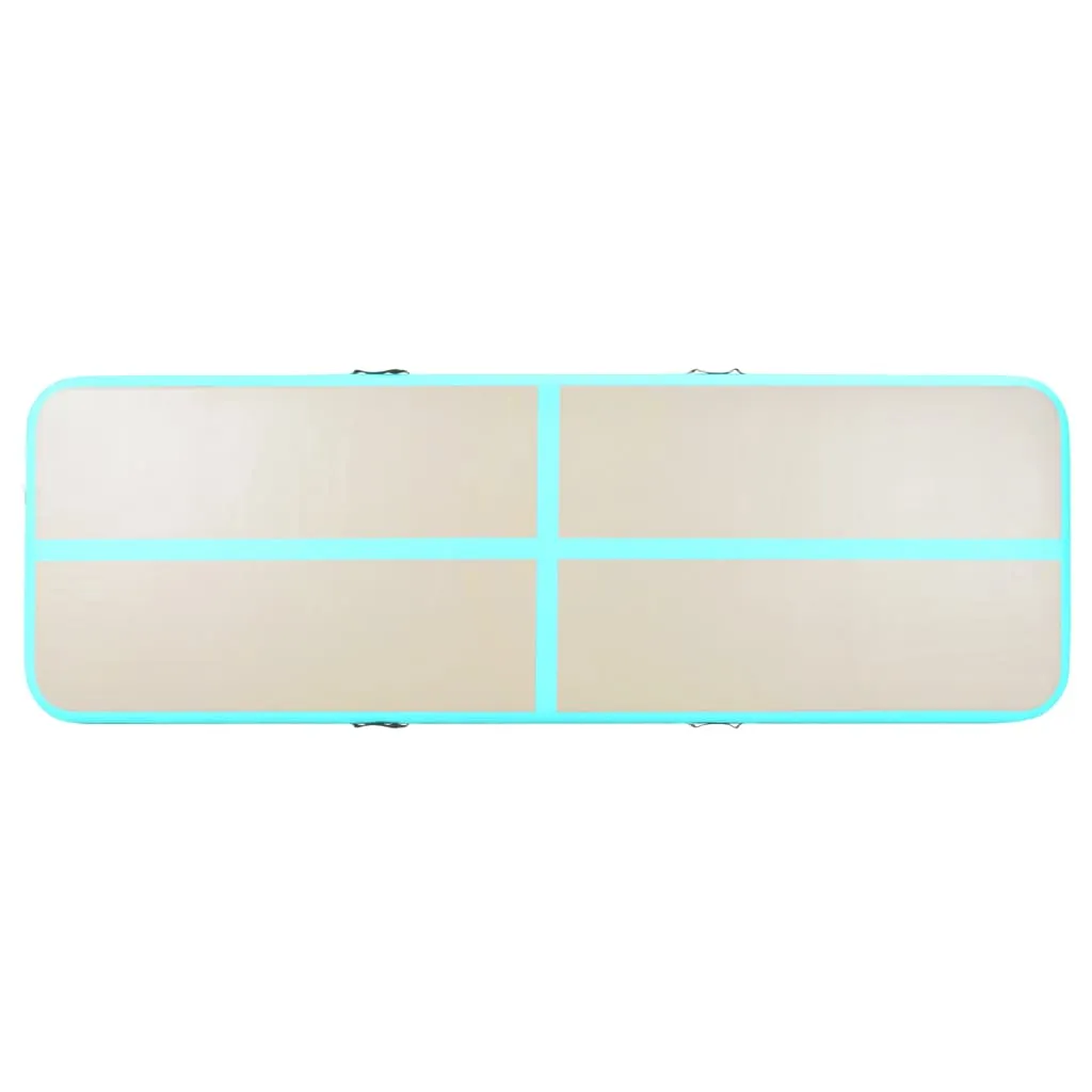 vidaXL Inflatable Gymnastics Mat with Pump 700x100x10 cm PVC Green