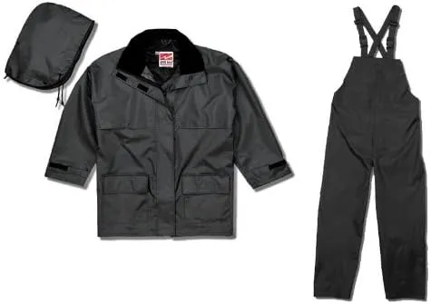 Viking Open Road 150D Suit - Waterproof Men's Rain Jacket with Hood and Bib Pants, Durable Ripstop Fabric