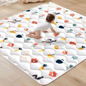 VIVIDVIBEBEARPAS Odorless Premium Foam Baby Play Mat, Soft Microfiber Fabric- Comfortable and Hypoallergenic, Non-Slip Cushioned Floor Playpen mat for Infants,Babies,Toddlers