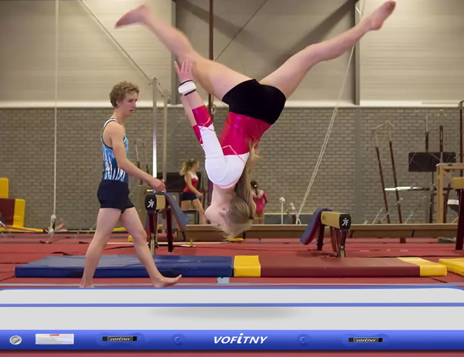 VOFiTNY All Purpose Gymnastics Mat 6.6/10/13/16/20 ft Sturdy Inflatable Tumble Track for Home/Gym