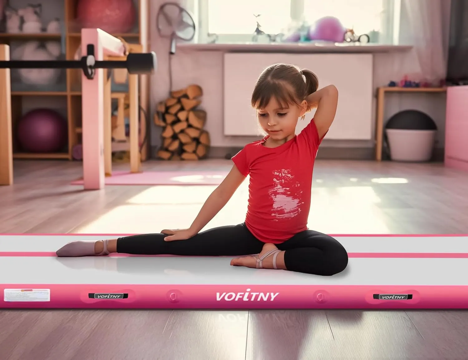 VOFiTNY All Purpose Gymnastics Mat 6.6/10/13/16/20 ft Sturdy Inflatable Tumble Track for Home/Gym