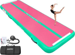 VOFiTNY All Purpose Gymnastics Mat 6.6/10/13/16/20 ft Sturdy Inflatable Tumble Track for Home/Gym