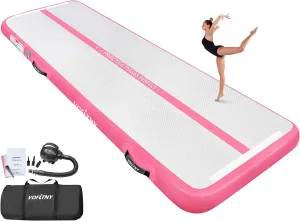 VOFiTNY All Purpose Gymnastics Mat 6.6/10/13/16/20 ft Sturdy Inflatable Tumble Track for Home/Gym
