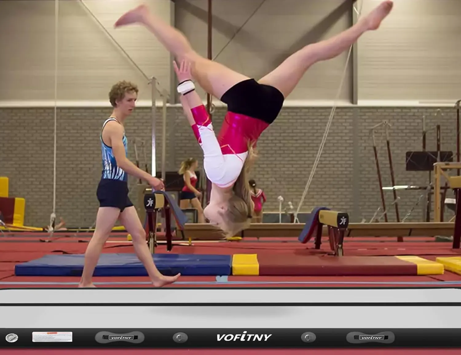 VOFiTNY All Purpose Gymnastics Mat 6.6/10/13/16/20 ft Sturdy Inflatable Tumble Track for Home/Gym