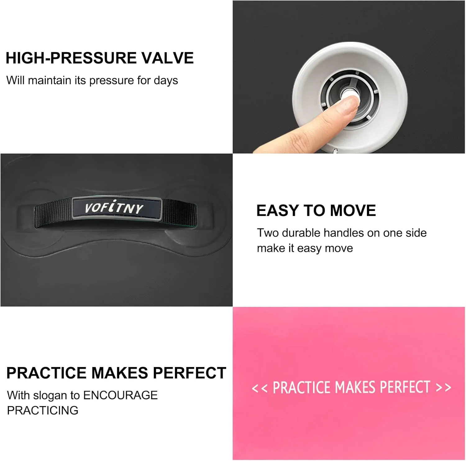VOFiTNY Gymnastics Air Barrel Air Roller, Tumbling Trainer Octagon Mat Roller Back-bend for Home/Gym, Do Not Include Pump