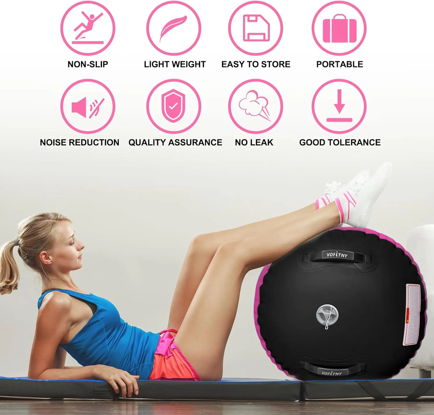 VOFiTNY Gymnastics Air Barrel Air Roller, Tumbling Trainer Octagon Mat Roller Back-bend for Home/Gym, Do Not Include Pump