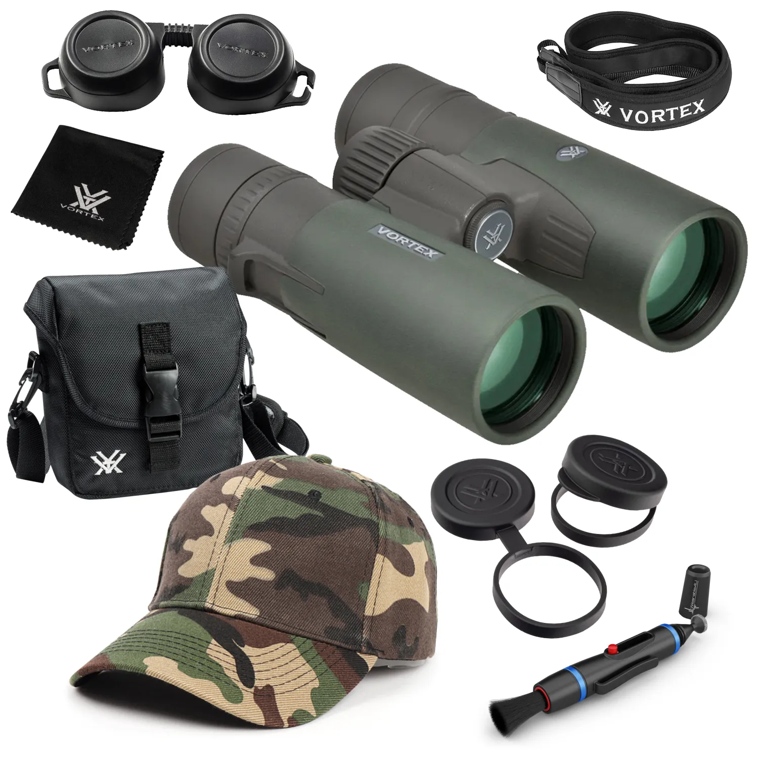 Vortex Optics Razor HD 10x42 Roof Prism Binocular RZB-2102 with Free Hat and Wearable4U Bundle