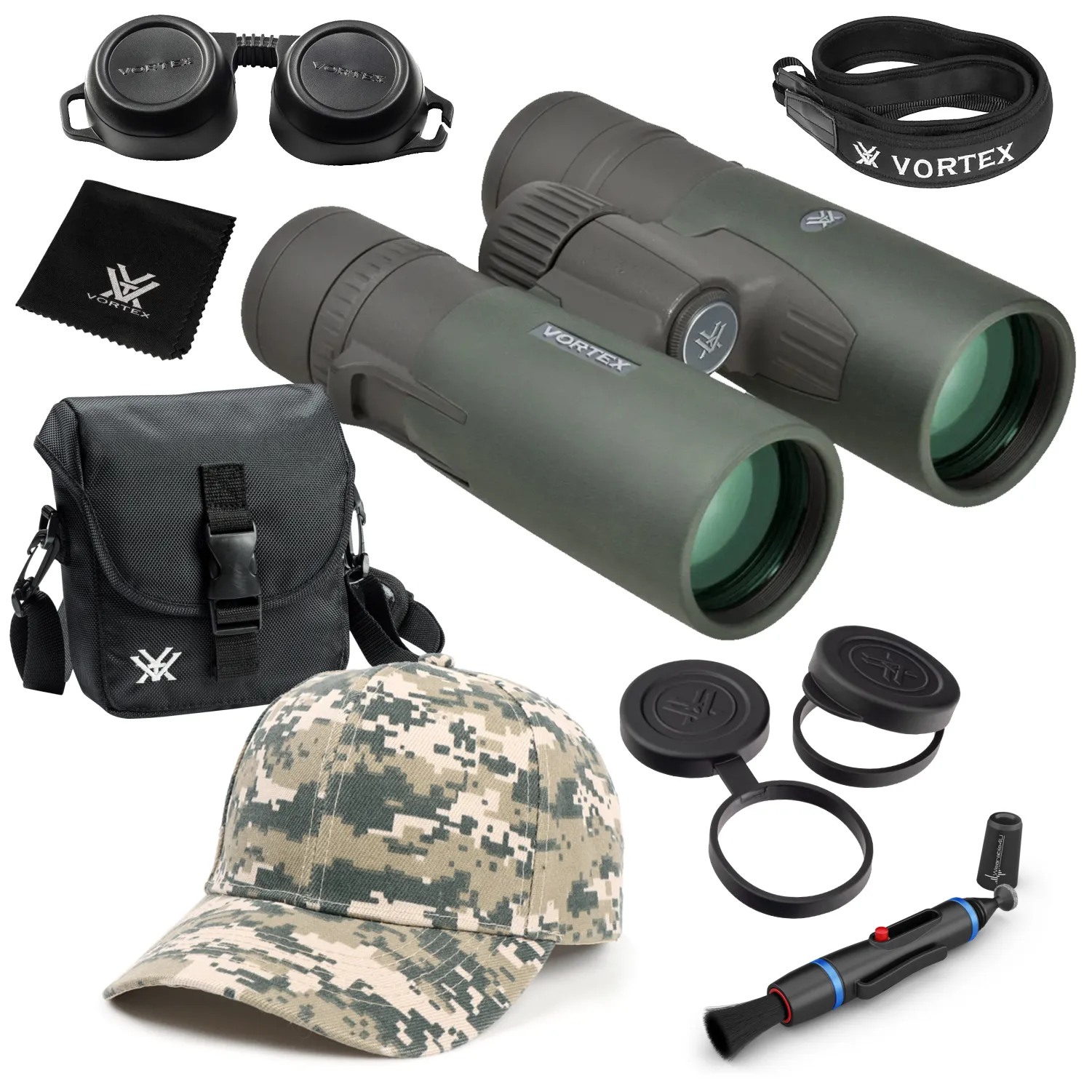 Vortex Optics Razor HD 10x42 Roof Prism Binocular RZB-2102 with Free Hat and Wearable4U Bundle