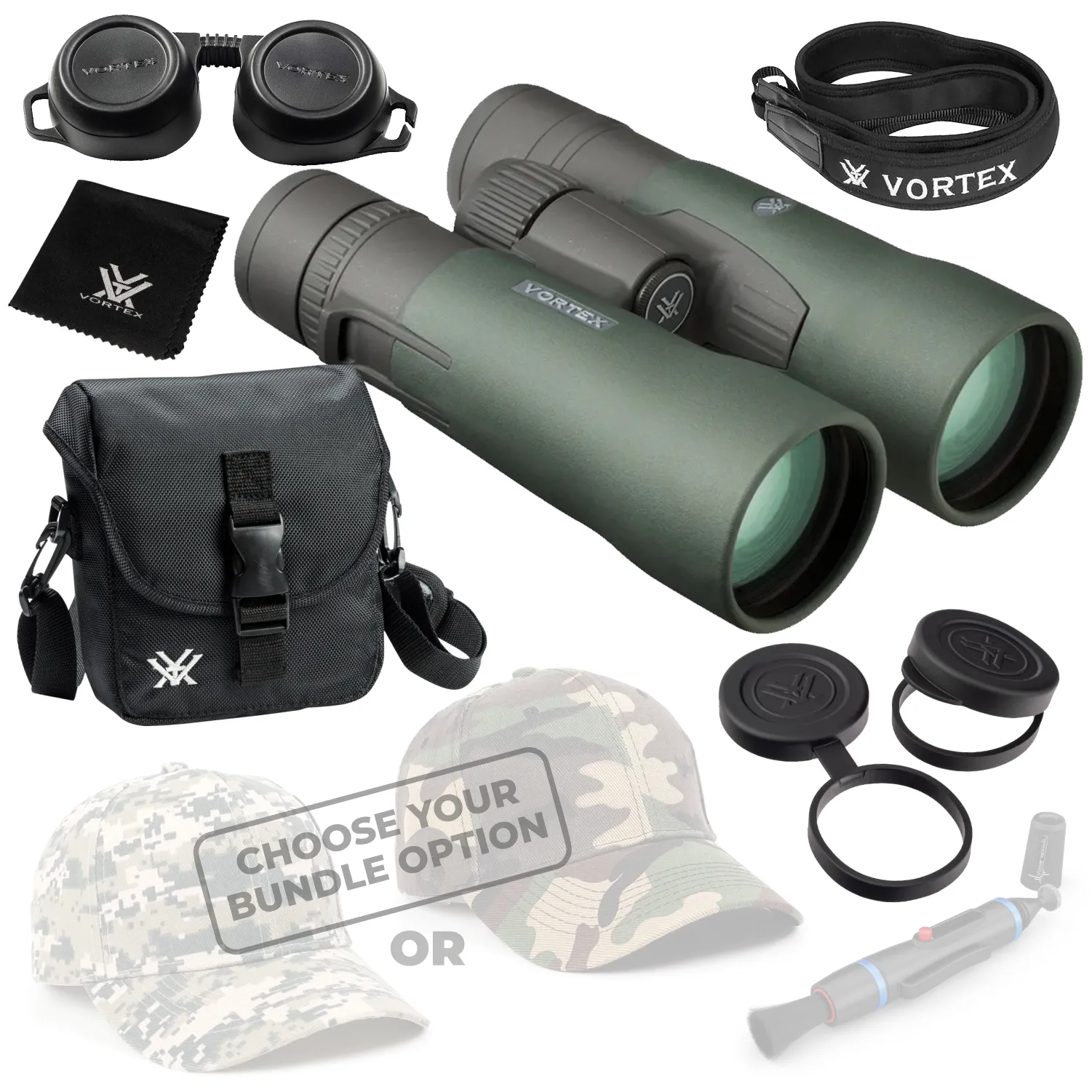 Vortex Optics Razor HD 12x50 Roof Prism Binocular RZB-2104 with Free Hat and Wearable4U Bundle