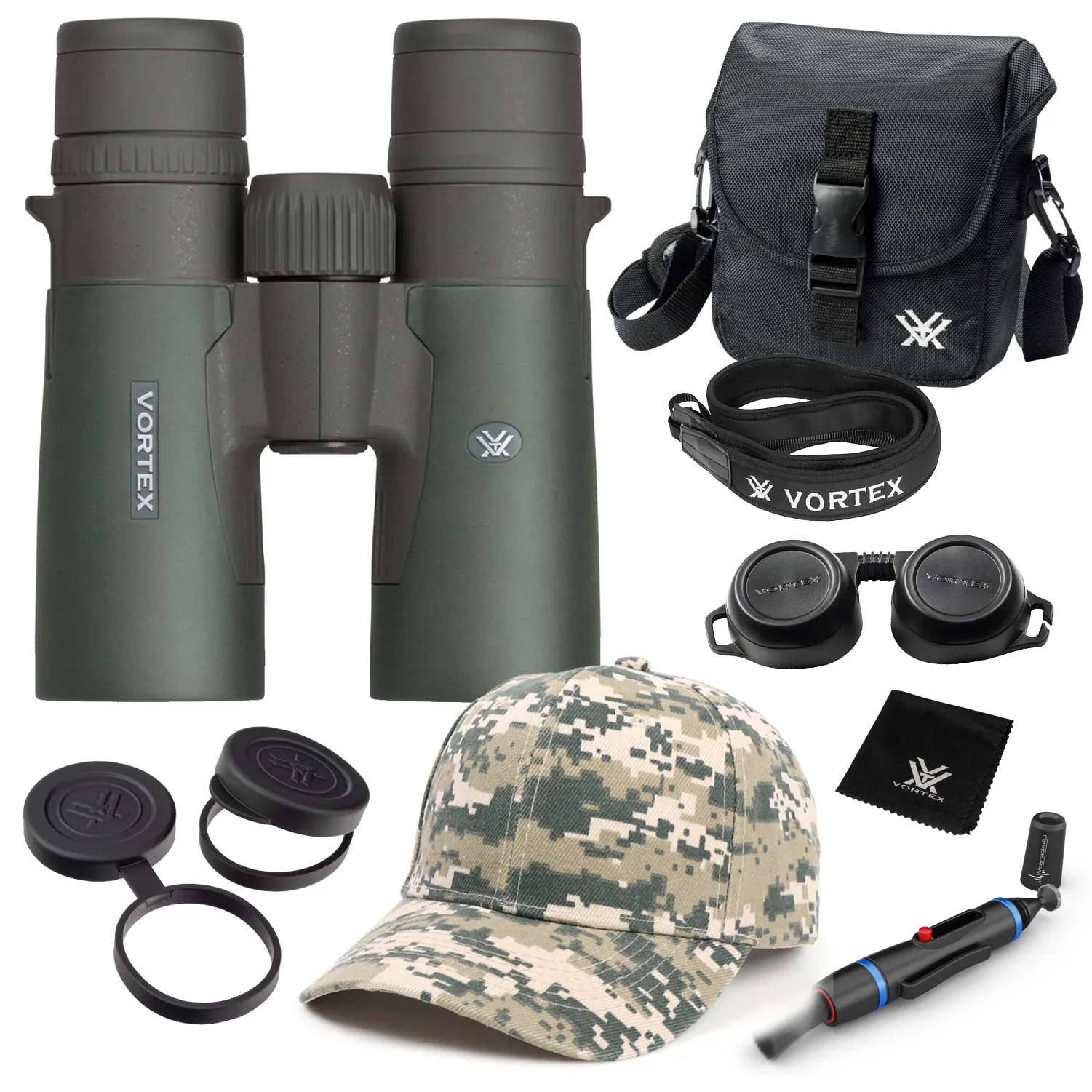 Vortex Optics Razor HD 8x42 Roof Prism Binocular RZB-2101 with Free Hat and Wearable4U Bundle