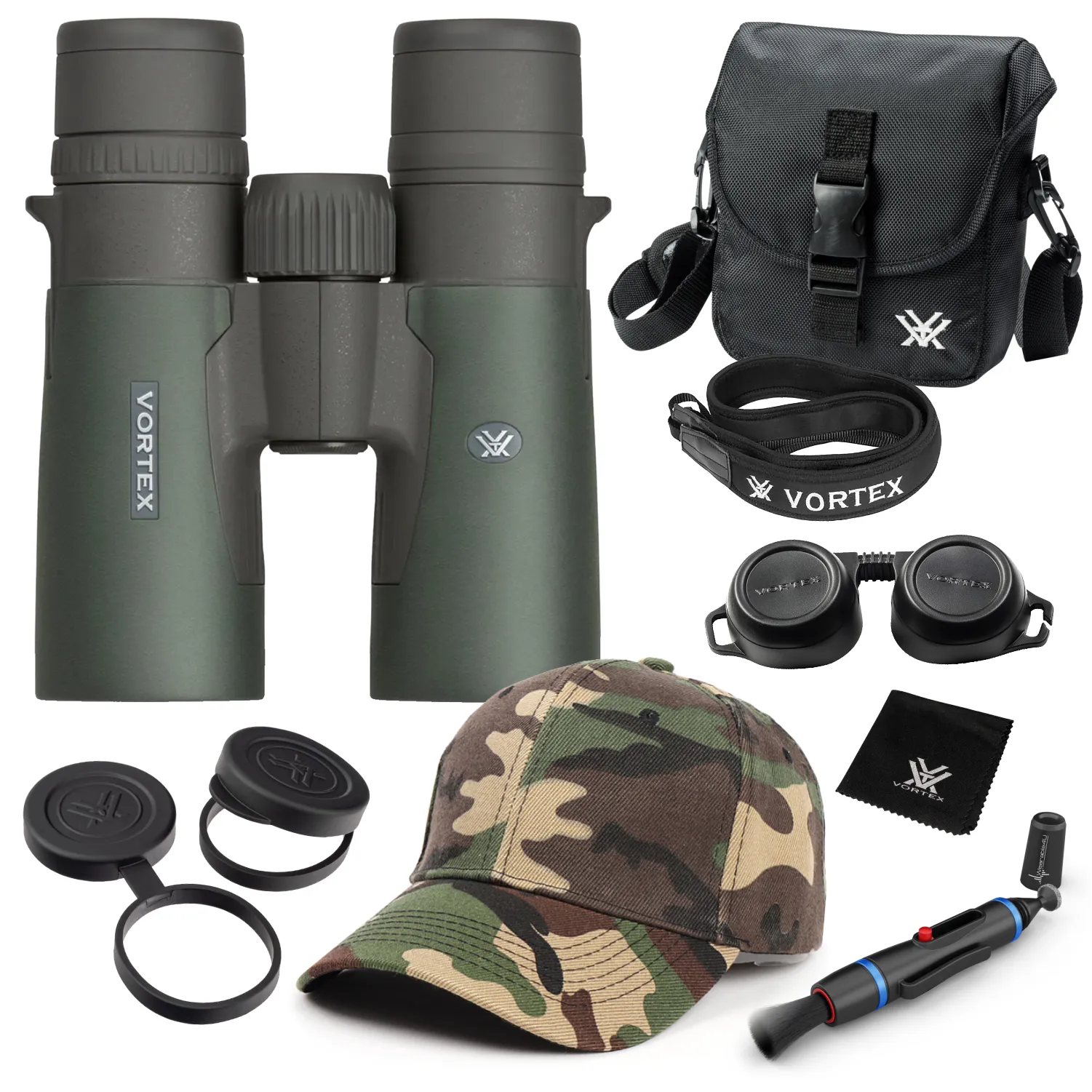 Vortex Optics Razor HD 8x42 Roof Prism Binocular RZB-2101 with Free Hat and Wearable4U Bundle