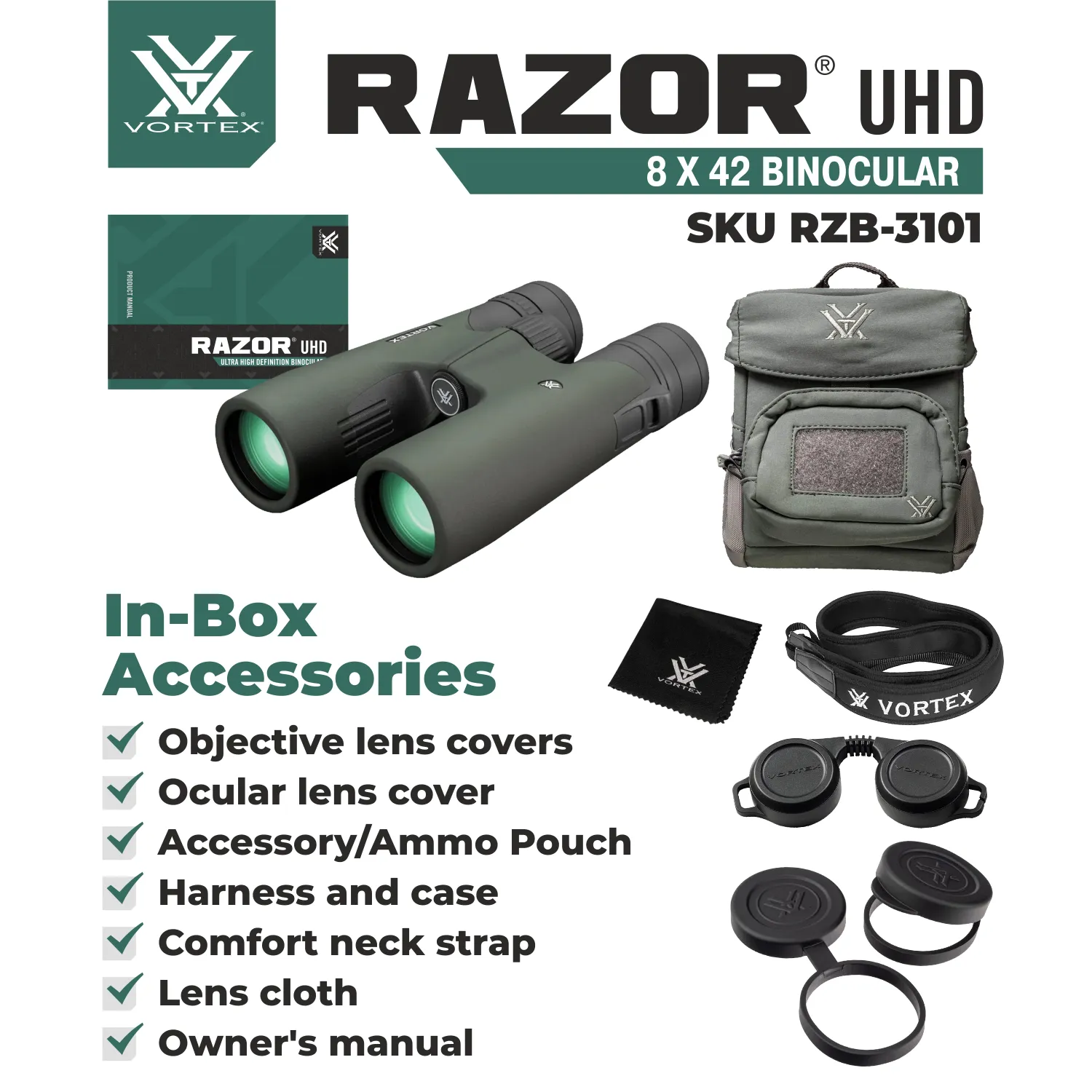 Vortex Optics Razor UHD Binocular 8x42 (RZB-3101)