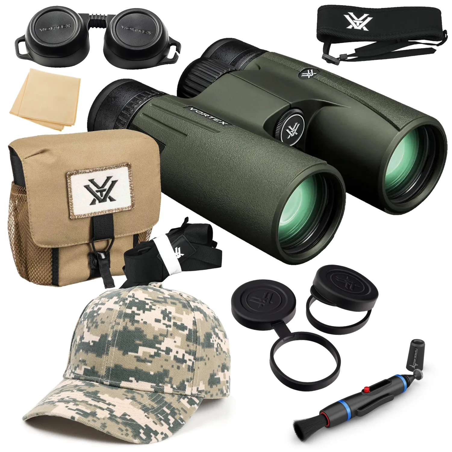 Vortex Optics Viper HD 8x42 Roof Prism Binocular V200 with Free Hat and Wearable4U Bundle