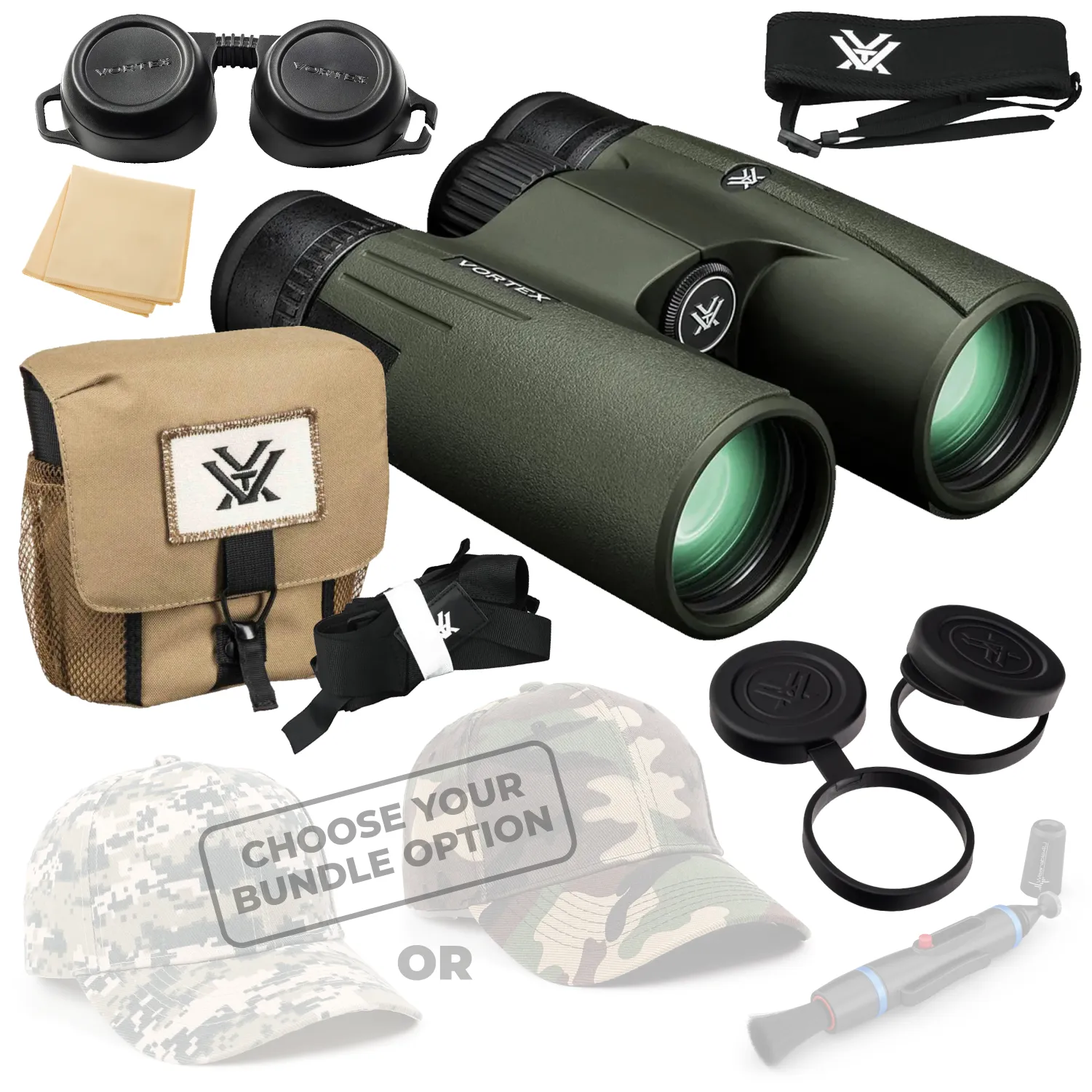 Vortex Optics Viper HD 8x42 Roof Prism Binocular V200 with Free Hat and Wearable4U Bundle