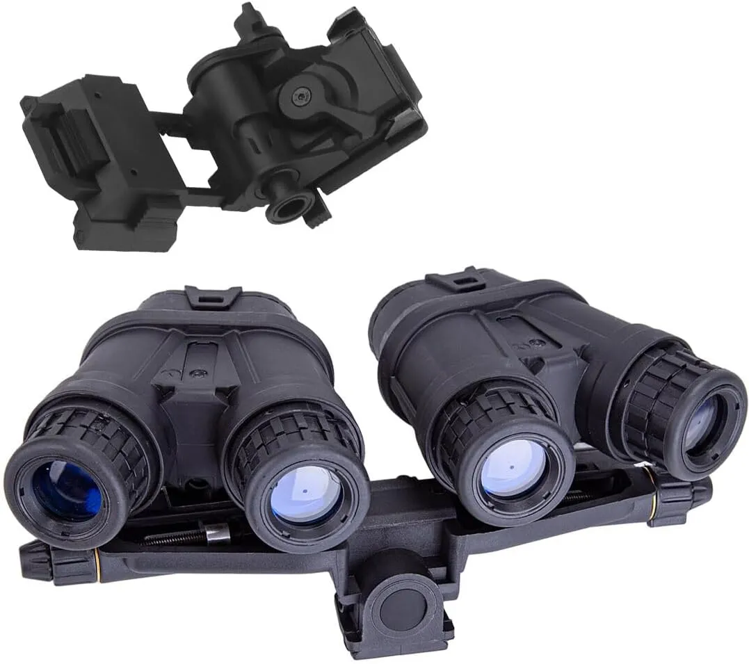 Vortix 1PC Gpnvg18 Four-Tube Binocular Night Vision Goggles Model   1PC L4g24 Night Vision Goggles Mount, Fast Helmets Supportor Acessories Cosplay Prop (Black)