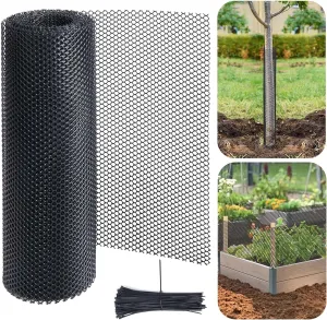 Watayo 20 Ft Mesh Tree Guard Trunk Protectors- Tree Bark Protector- Flexible Net Tree Guard with 100 Pcs Ties for Tree Protectors from Deer Mowers Trimmers