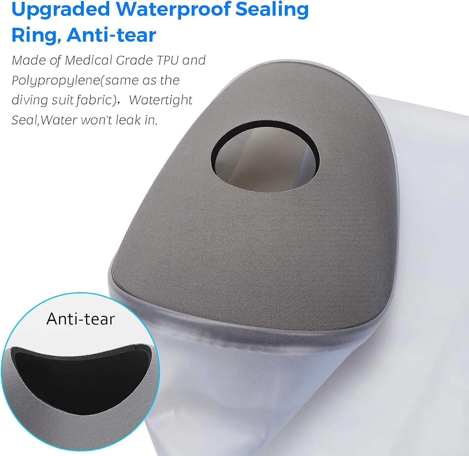 Waterproof Leg Cast Cover for Shower Bath Adult, Reusable Watertight Seal Cast Shower Cover Leg to Keep Wounds Dry, Bandage Cast Protector for Leg Foot Ankle, No Mark on Skin